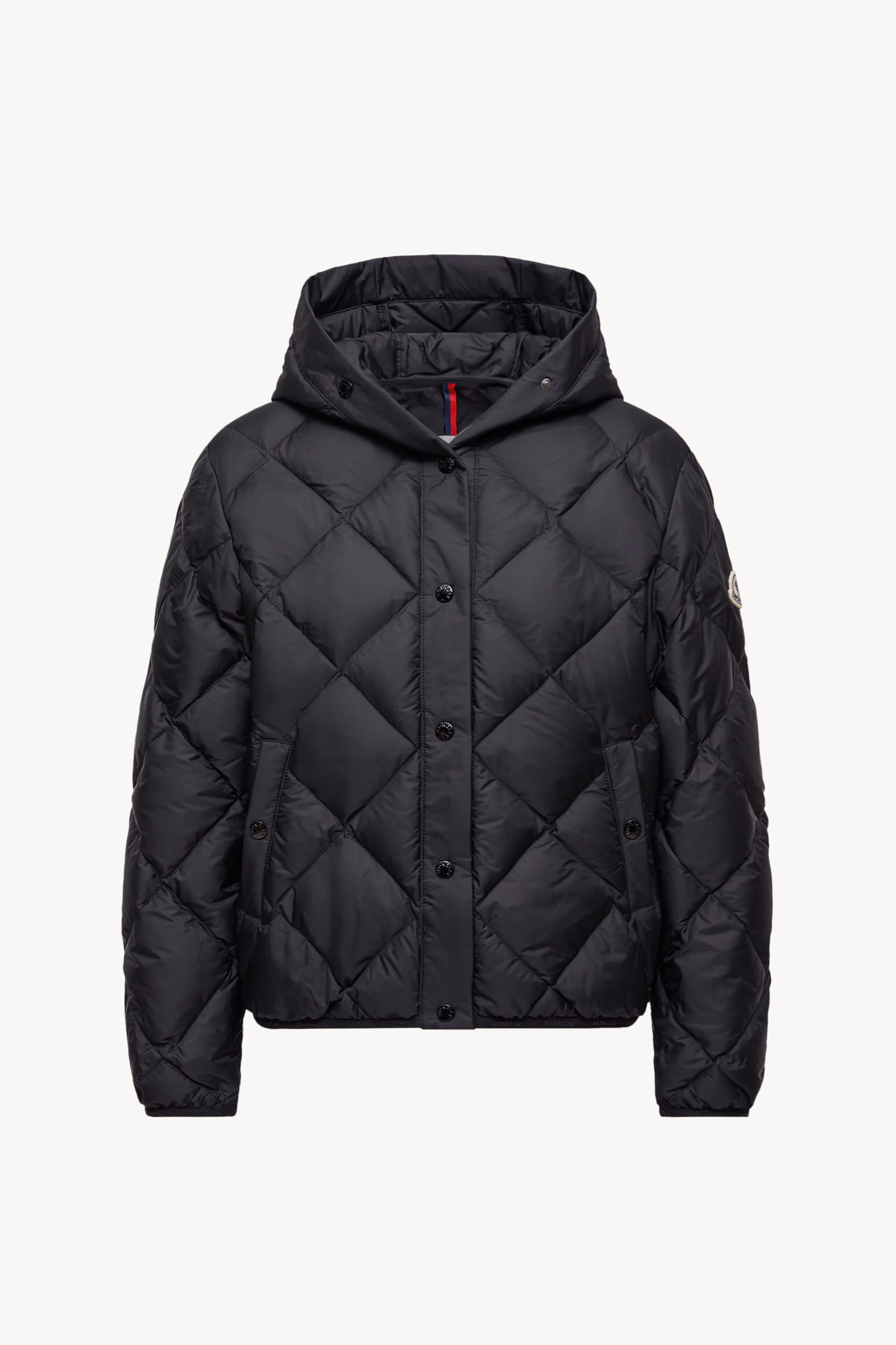 Plumífero corto acolchado con motivo de rombos con capucha Arvouin Negro Moncler 2